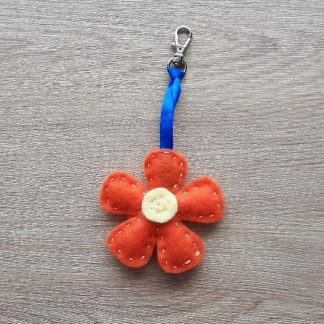 Orange daisy keyring